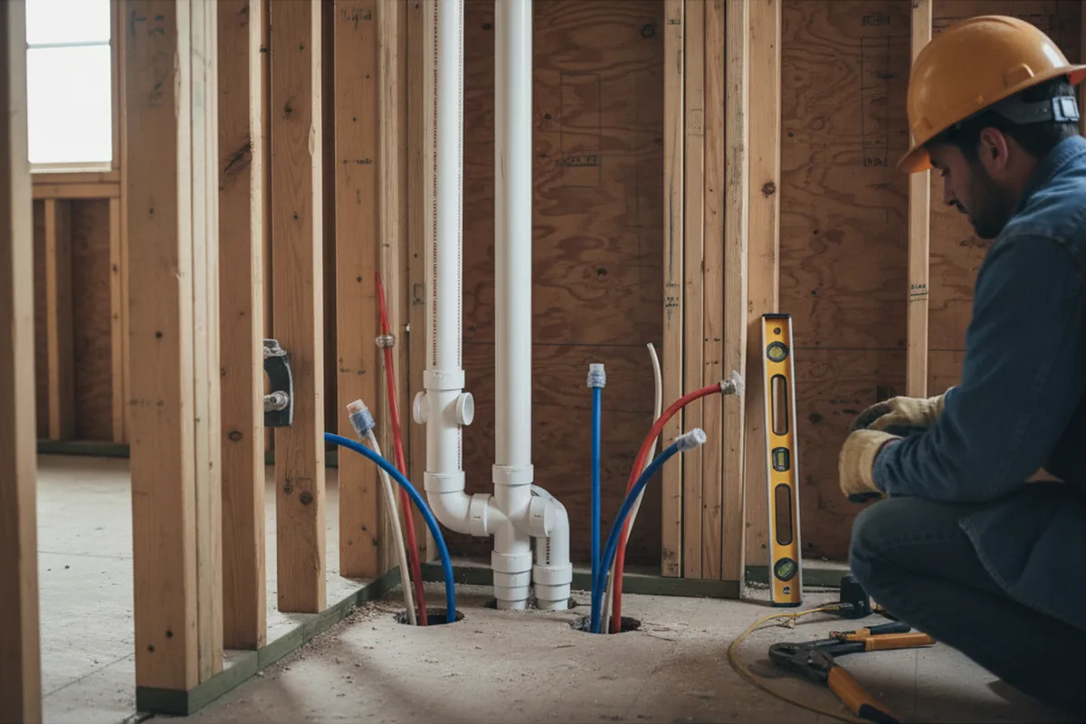 Drain and supply rough-in during Toilet Repair and Installation in Rosalia
