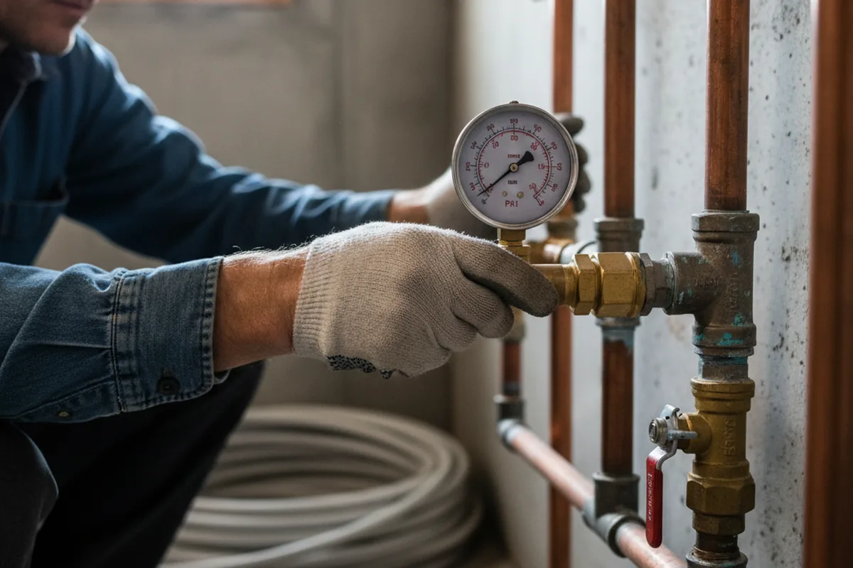 Pressure testing a repaired line during Water Line Repair in Rosalia